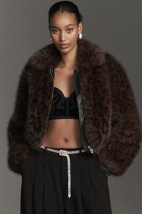 Blank NYC Midnight Run Faux-Fur Leopard Jacket