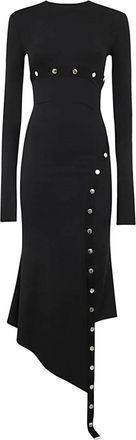The Attico Zwarte Midi Jurk - Dames - Casual kleedjes - Zwart - S - Kleedjes