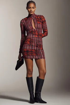 AFRM Mock-Neck Cutout Mini Dress