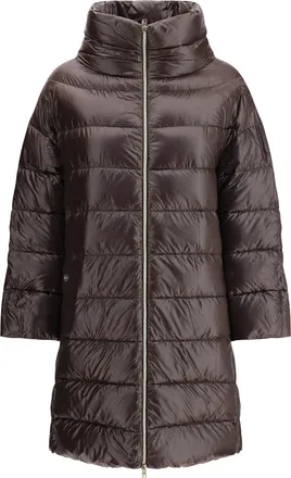 Herno Womens Down Jacket Midi Dark Brown Polyester Puffer