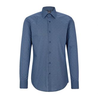 HUGO BOSS H-Hank Kent Overhemd - Heren - Casual Overhemden - Blauw - 2XL - Overhemden