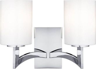 Searchlight Gina - Aplique De Pared Para Interiores De 2 Luces, Cromo Con Pantalla De Vidrio, E27 - Searchlight
