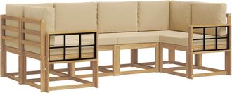 vidaXL Conjunto De Sof&aacute;s De Exterior 6 Uds. Y Beige Vidaxl