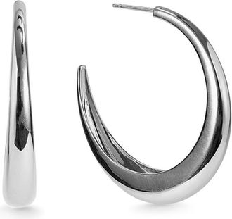 Otiumberg Graduated Large Sterling Silver Hoop Earrings - One Size