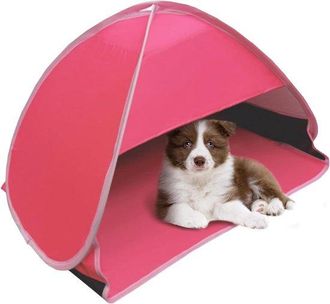 OEM Mini Refugio Plegable Para Mascotas, Cubierta De Playa Desplegable Para El Sol, Vinilo Rosa Y Rojo, Protecci&oacute;n Anti, Uv, Port&aacute;til, Modelo Rosa