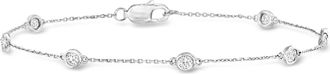 Ross-Simons Diamond Station Bracelet in Sterling Silver