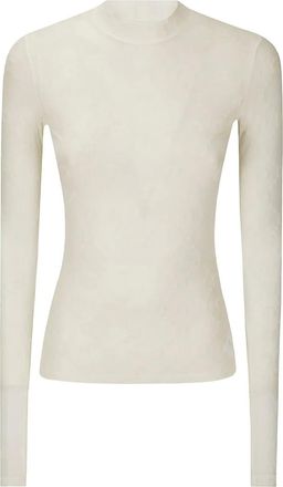 Marine Serre Top con motivo monogramma - Bianco