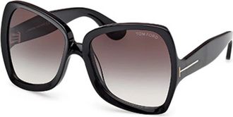 Tom Ford JERRY Gradient Smoke Butterfly Ladies Sunglasses FT1222 01B 60