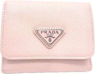 Prada Pink Saffiano Triangle Wallet (Tri-Fold) (Pre-Owned)