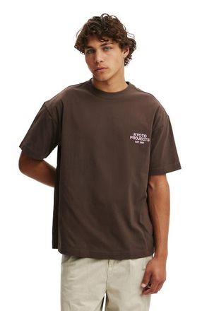Cotton On Mens Box Fit Text T-Shirt in Washed Chocolate Kyoto at Nordstrom, Size X-Large