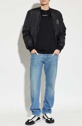 Dolce & Gabbana T-shirt With Embroidered Logo, Mens, Black