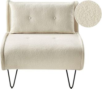 Beliani Single Sofa Bed VESTFOLD Boucle Off-White