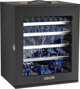 OEM Estuche De Almacenamiento Para Miniaturas, Caja De Transporte En Miniatura Con 5 Bandejas Magn&eacute;ticas, Cerradura Carcasa De Madera Puerta De Acr&iacute;lico Y