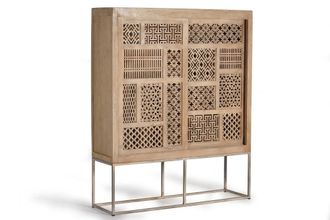 Giner&Colomer Vitrina en madera de teca y patas de metal en color natural