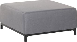 Beliani Otomana De Poli&eacute;ster Gris Negro 83 X 83 Cm Reposapi&eacute;s Patas Metal Rovigo