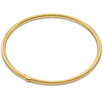 Pompeii3 18K Gold Plated Silver Textured 3mm Slip-On Bangle Bracelet