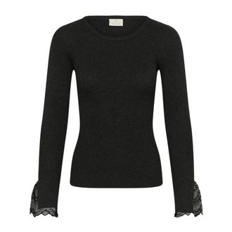 Kaffe Jersey de punto con cuello redondo - Knitwear - Mujer - Gris - 2XL