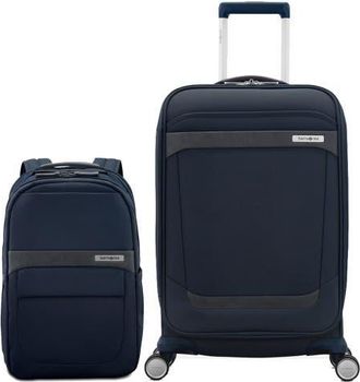 Samsonite Elevation Softside Backpack & Expandable Carry On 2-Piece Set in Midnight Blue at Nordstrom