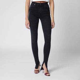 Gucci Pantalone skinny in denim di cotone d&eacute;lav&eacute; nero