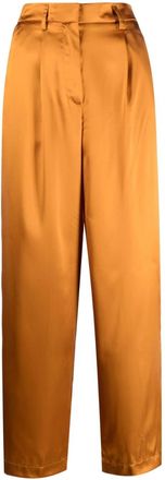 Forte_Forte high-rise satin trousers - women - Acetate/Viscose/Viscose - II - Orange