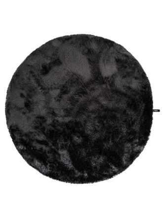 benuta Alfombra pelo largo antracita &oslash; 80 redondo