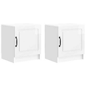 vidaXL Armario De Noche 2 Pcs Brillante 43 X 34,5 X 47 Cm Vidaxl