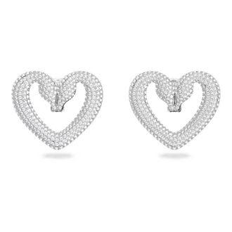 Swarovski Ear Clips Una Hart Wit - Dames - Oorbellen - Wit - ONE Size - Accessoires