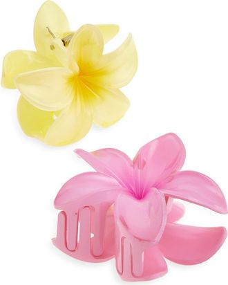 BP. Assorted 2-Pack Plumeria Claw Clips in Multi at Nordstrom