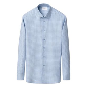 Eton Blauw Overhemd Lange Mouw - Heren - Casual Overhemden - Blauw - M - Overhemden
