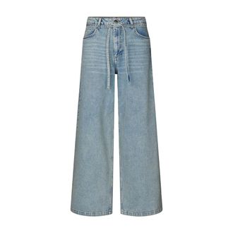 Modstr&ouml;m Jeans, Dames, Blauw, XL, Katoen, Isolde MD Solid Pants