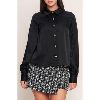 Flying Tomato Solid Button-Up Shirt in Black at Nordstrom Rack, Size Medium
