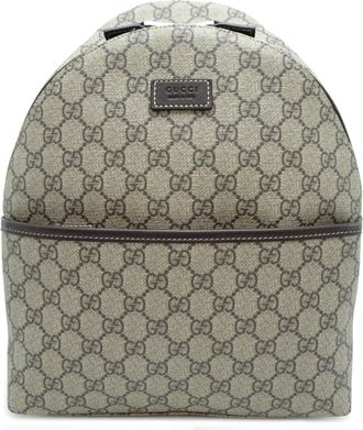 Gucci Brown Gg Supreme Leather Backpack (Pre-Owned)