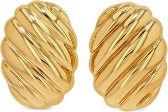 Anine Bing Ribbed Oval Earrings