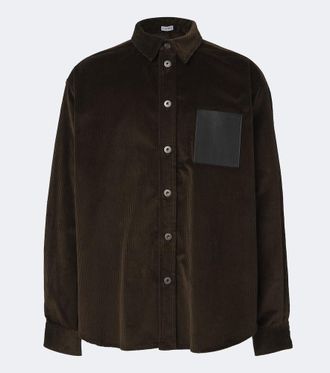 Loewe Camisa de pana de algod&oacute;n con piel