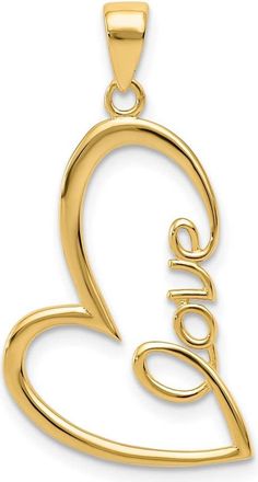 Diamond2Deal 14k Yellow Gold Gold Polished LOVE Heart Pendant