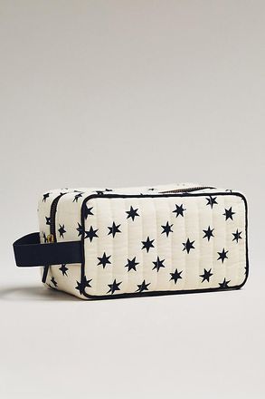 Maeve Two-Tone Patterned Puffy Cosmetic Bag