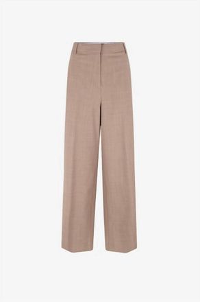 Fabiana Filippi Womens Wide-Leg Wool Trousers In Light Brown