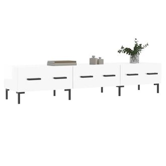 Berkfield Home TV Cabinet High Gloss White 150x36x30 cm Engineered Wood | Size: 150 x 36 x 30 cm