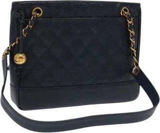 Chanel Pre-owned Shoulder Bags, female, Blue, Size: ONE SIZE Pre-owned Vintage Shoulder Bag