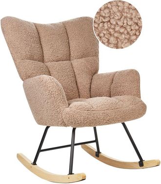 Beliani Rocking Chair OULU Boucle Sand Beige