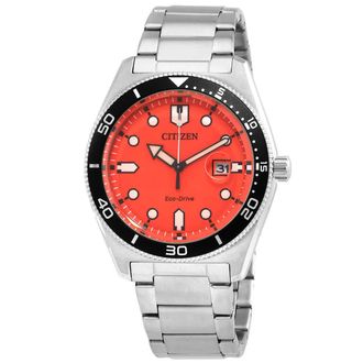 Citizen Eco-Drive Orange Dial Mens Watch AW1760-81X