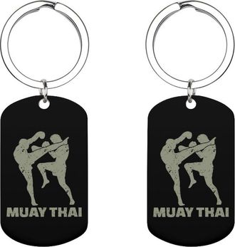 Generic Muay Thai Cute Keychain Metal Key Ring Keychains Bag Purse Pendant Charms for Women Men