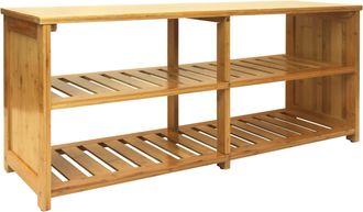 Oceanstar 10-Pair Bamboo Entryway Storage Bench
