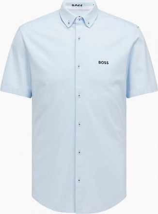 HUGO BOSS Mens Hugo Boss Pastel Blue BIADIA_R Short Sleeved Shirt. - Size: 38/Regular