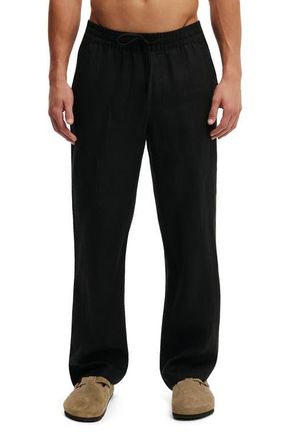 Cotton On Mens Baggy Linen Pant in Black at Nordstrom, Size X-Small