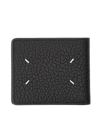 Maison Margiela Logo Cowhide Leather Wallet - Black