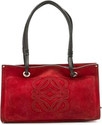 Loewe Pre-owned Shoulder Bags, female, Red, Size: ONE SIZE Pre-owned Top Handle Satchel