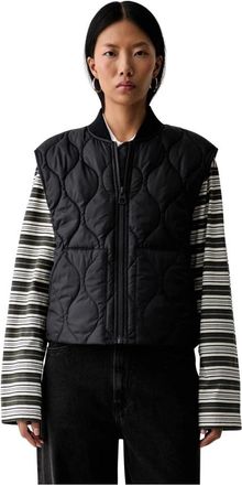 Marc O'Polo Gewatteerd Vest - Dames - Bodywarmers - Blauw - XS - Leer - Jassen
