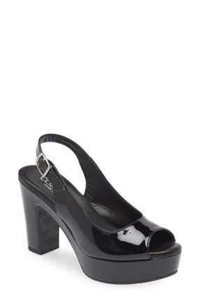 Cordani Tyler Peep Toe Slingback Pump in Vernice Nero at Nordstrom, Size 5.5Us