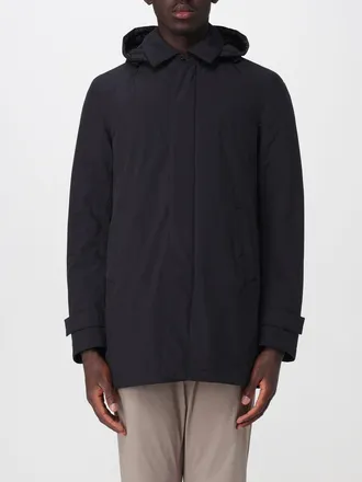 Herno Giacca a vento in nylon idrorepellente con cappuccio e spacco posteriore